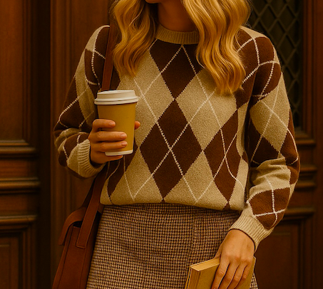 Maille Library Crush crème & marron