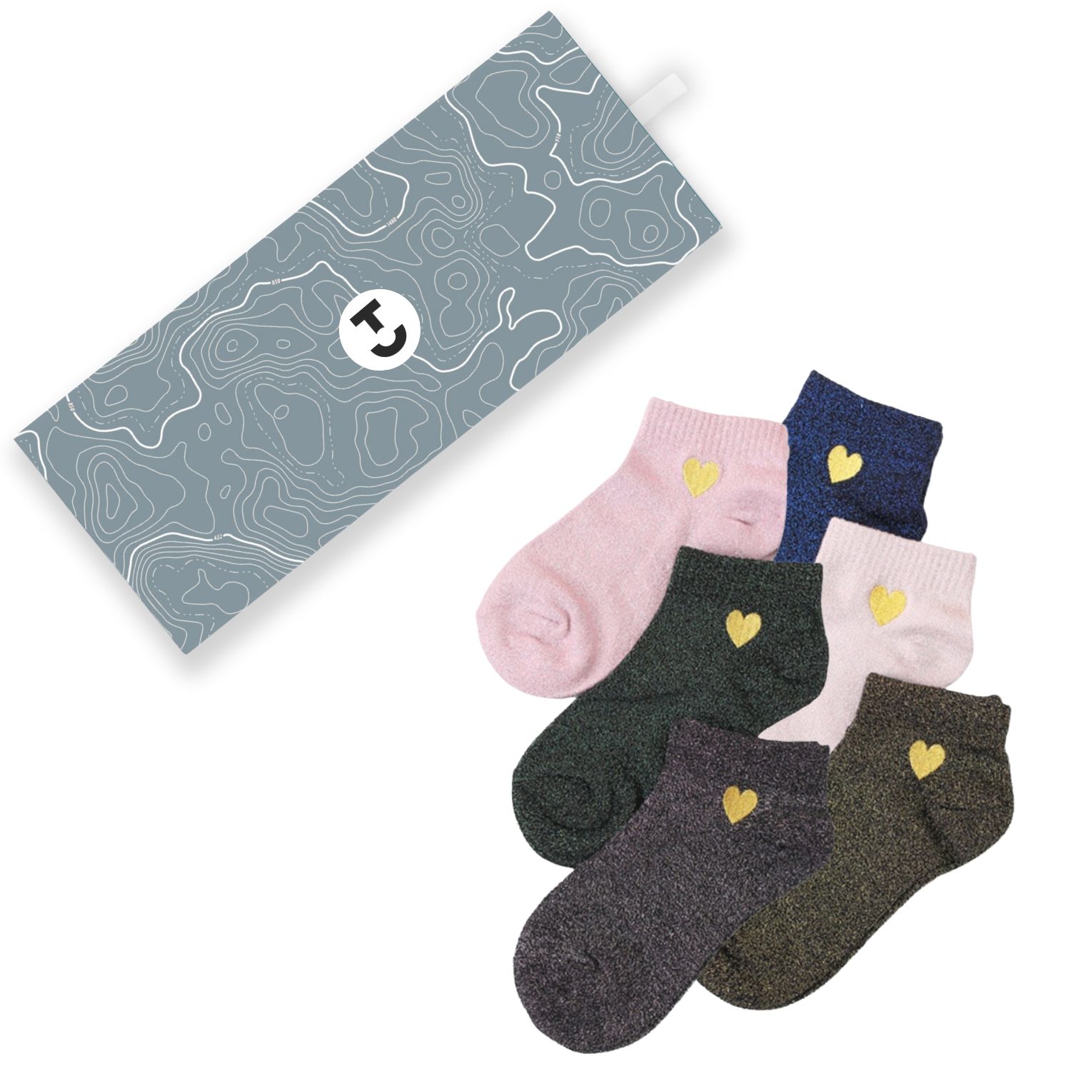 Coffret Chaussettes cœur pour femme (Lot x5)