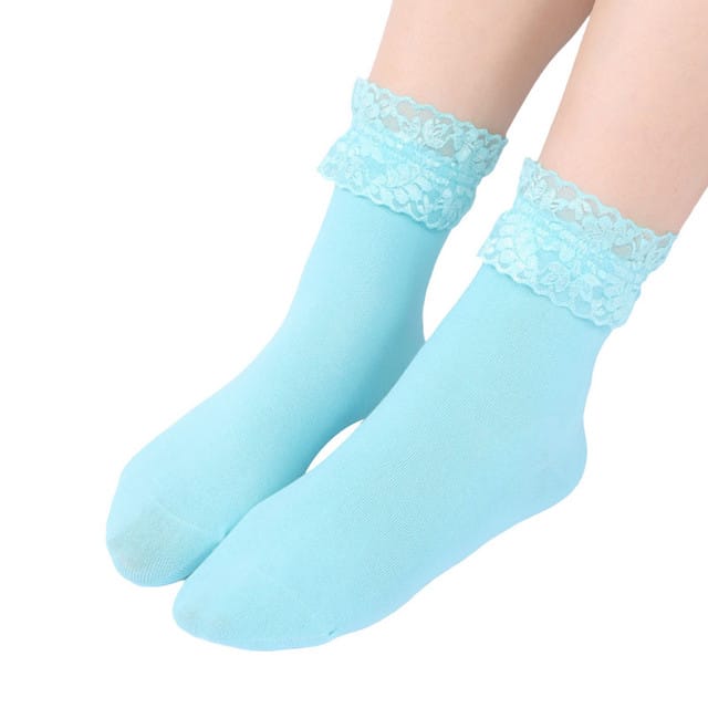 Chaussettes bord dentelle