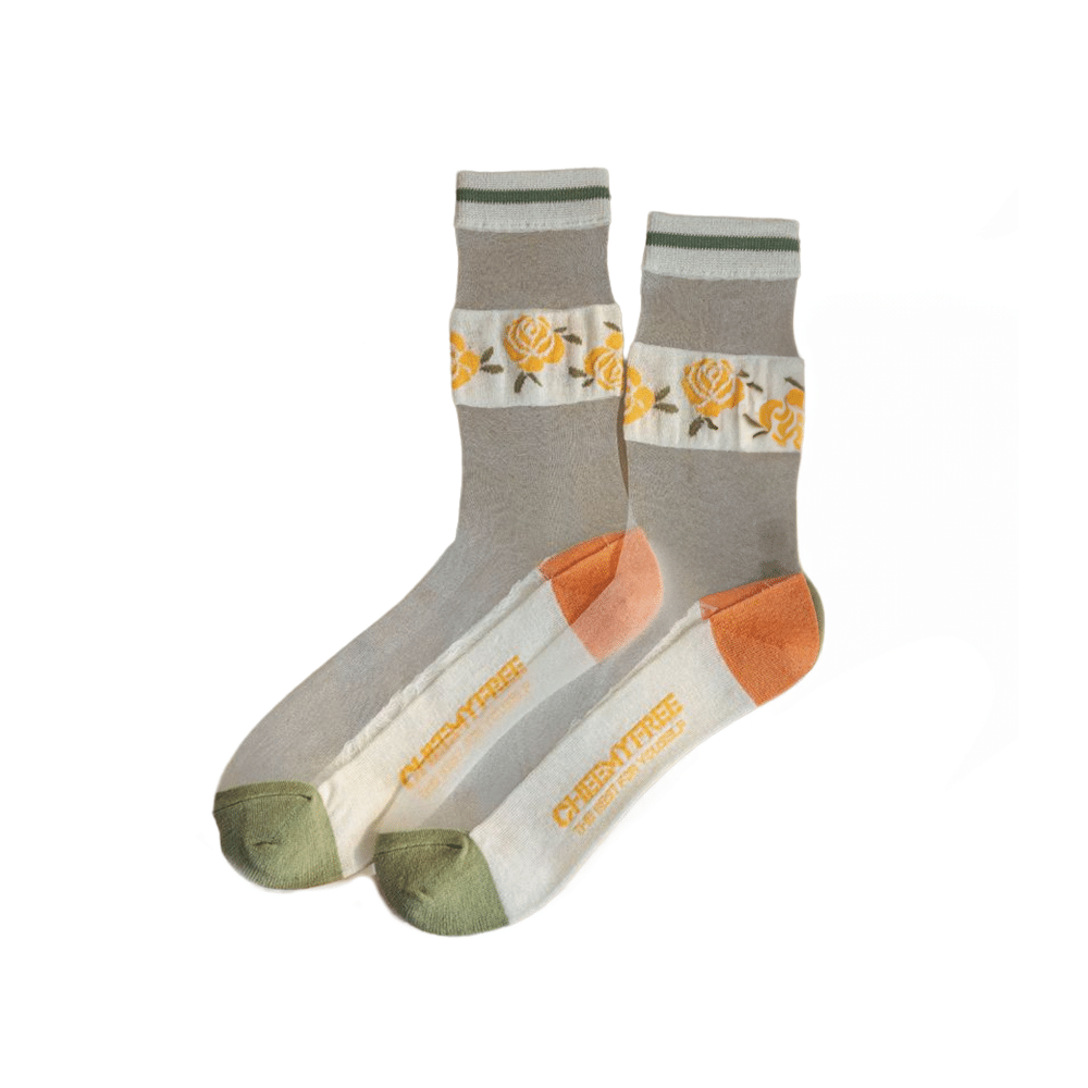 Chaussettes à motif fleurs – Image 7