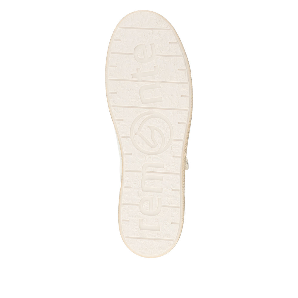 Tennis femme semelle plateforme lacets personnalisables + fermeture éclair REMONTE blanc beige – Image 9