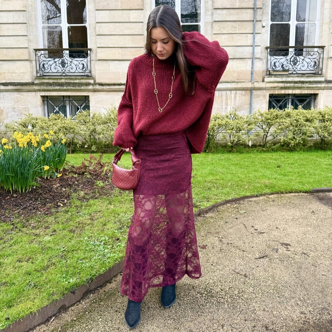 Jupe MARIA bordeaux