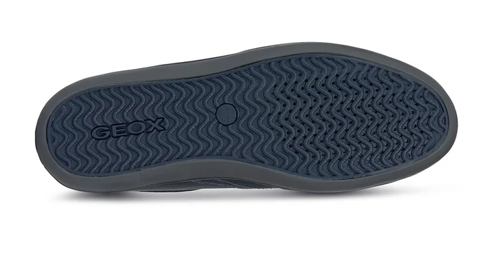 Tennis Geox Homme Style Citadin Confort Respirant dessus cuir fermeture lacets + zip GEOX U ELVER B coloris bleu – Image 5