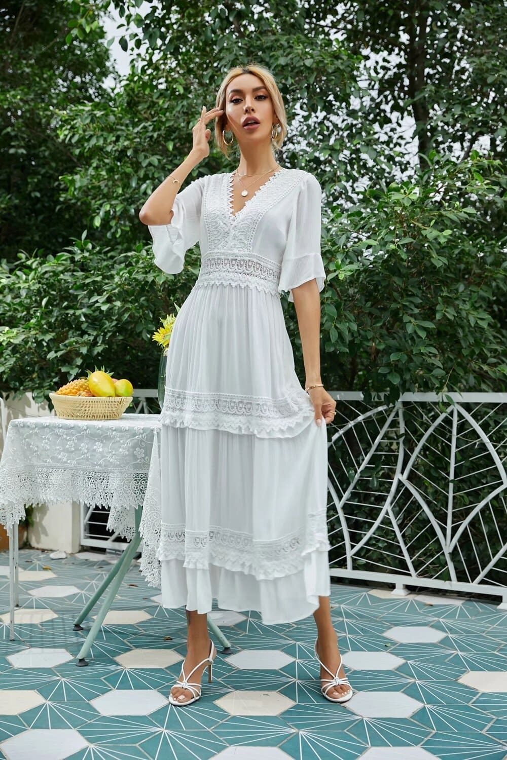Robe Hippie Indienne Blanca – Image 5