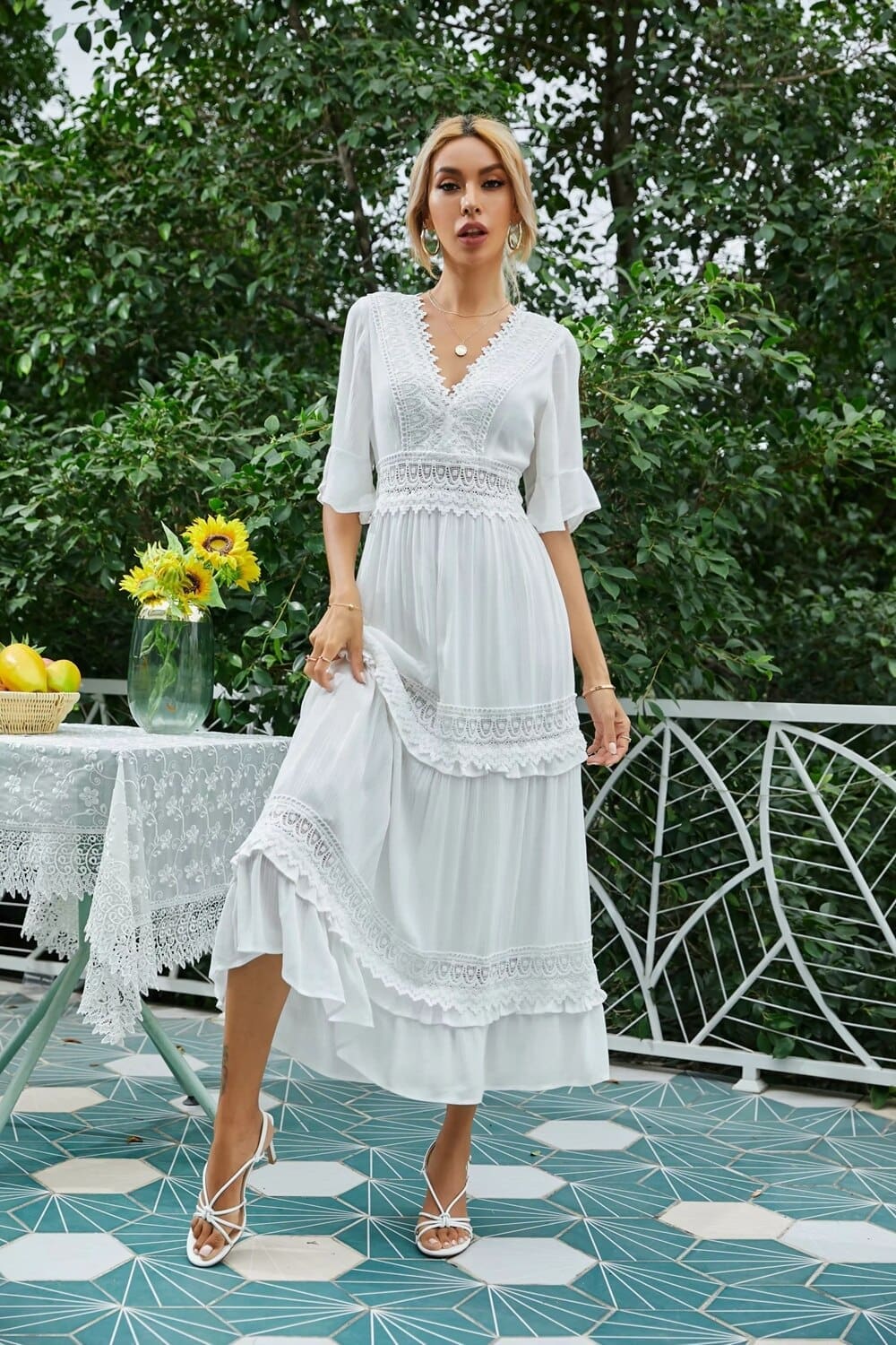 Robe Hippie Indienne Blanca – Image 3