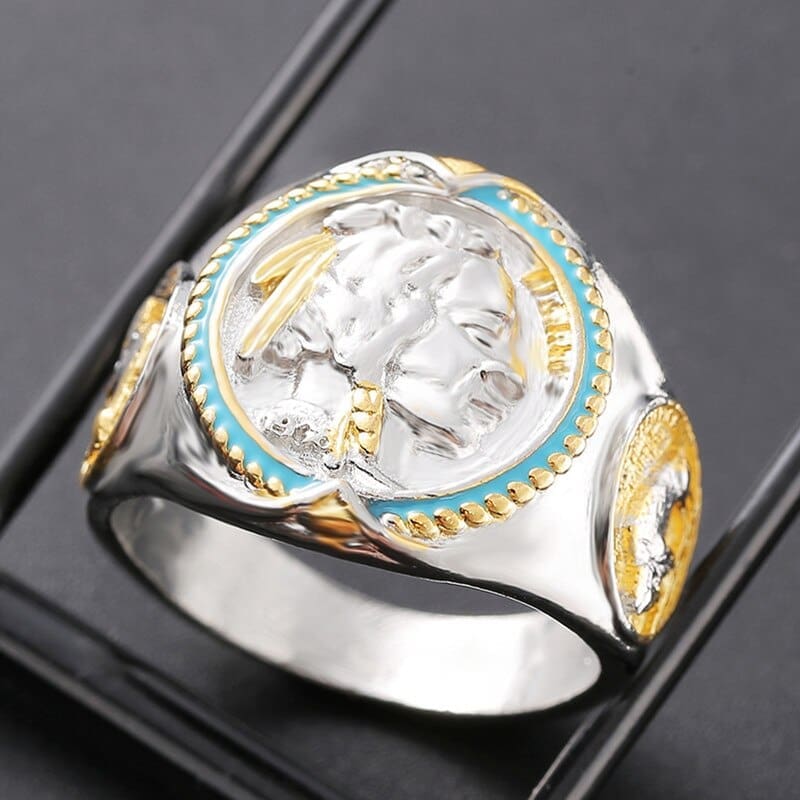 Bague Indienne Chef Amérindien (Plaqué Or) – Image 7