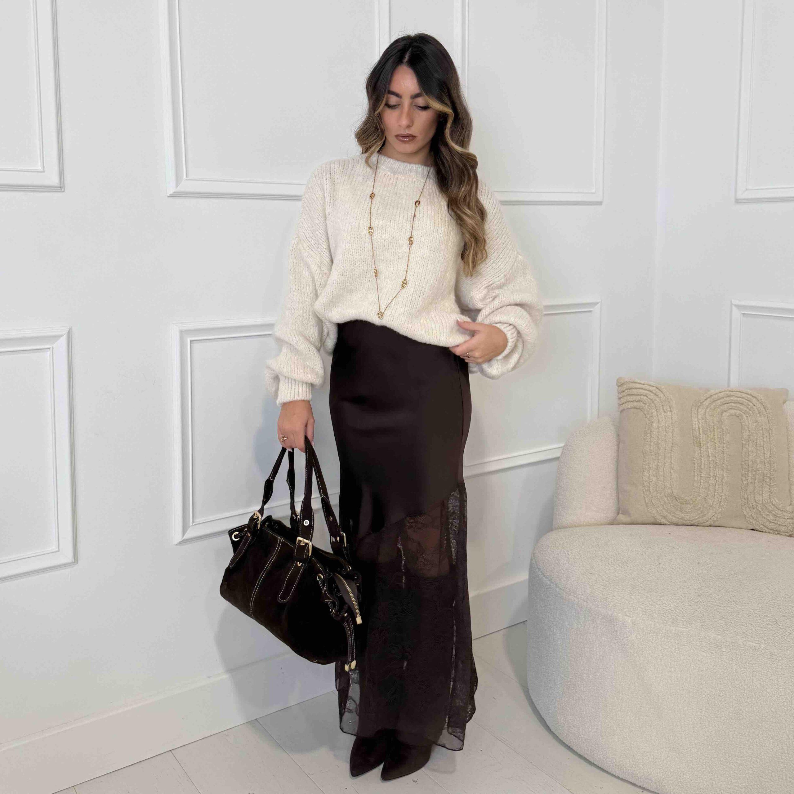 Jupe DENTELLE chocolat – Image 2