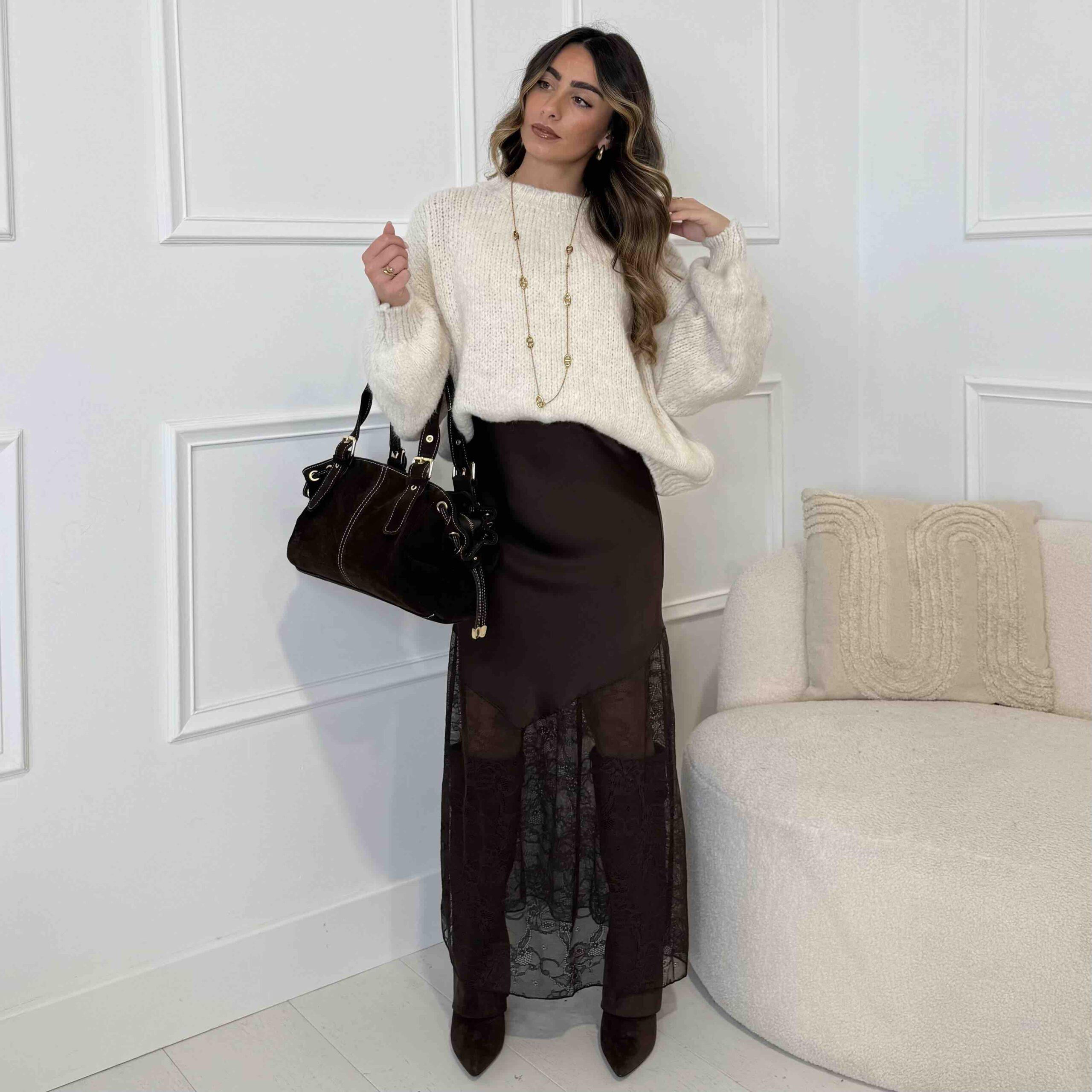 Jupe DENTELLE chocolat – Image 3