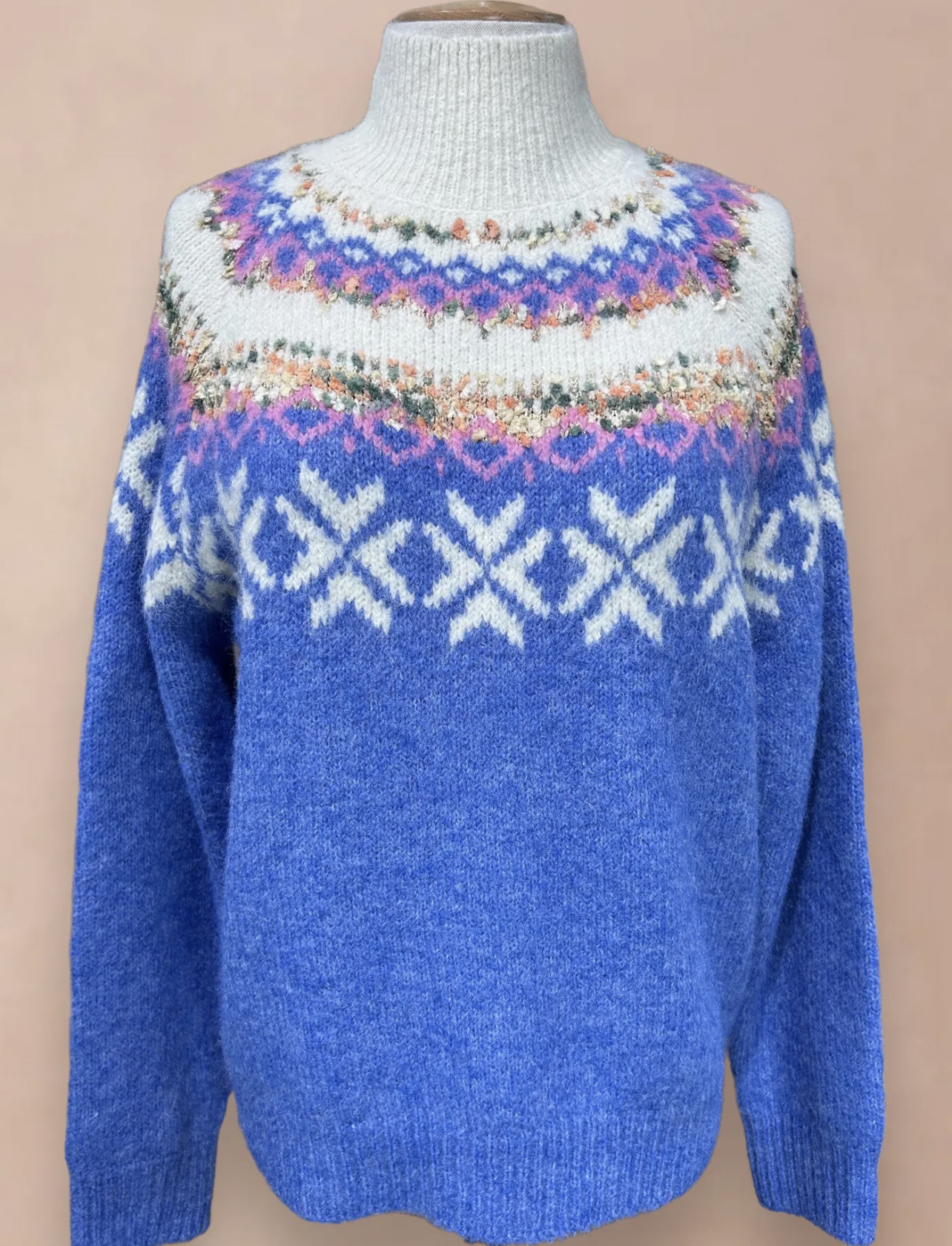 Maille flocon d’hiver ski bleue – Image 9