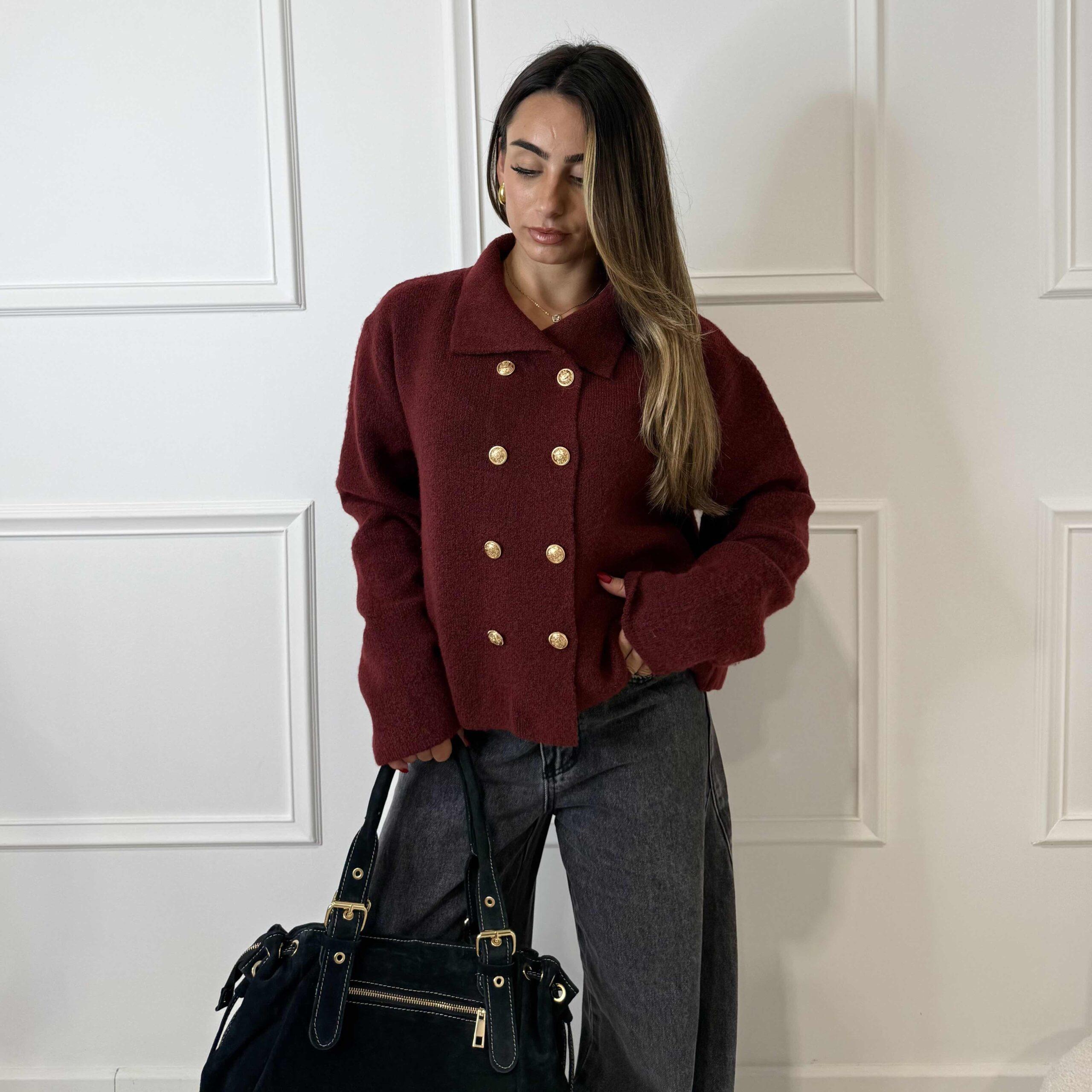 Cardigan MANHATTAN bordeaux – Image 3