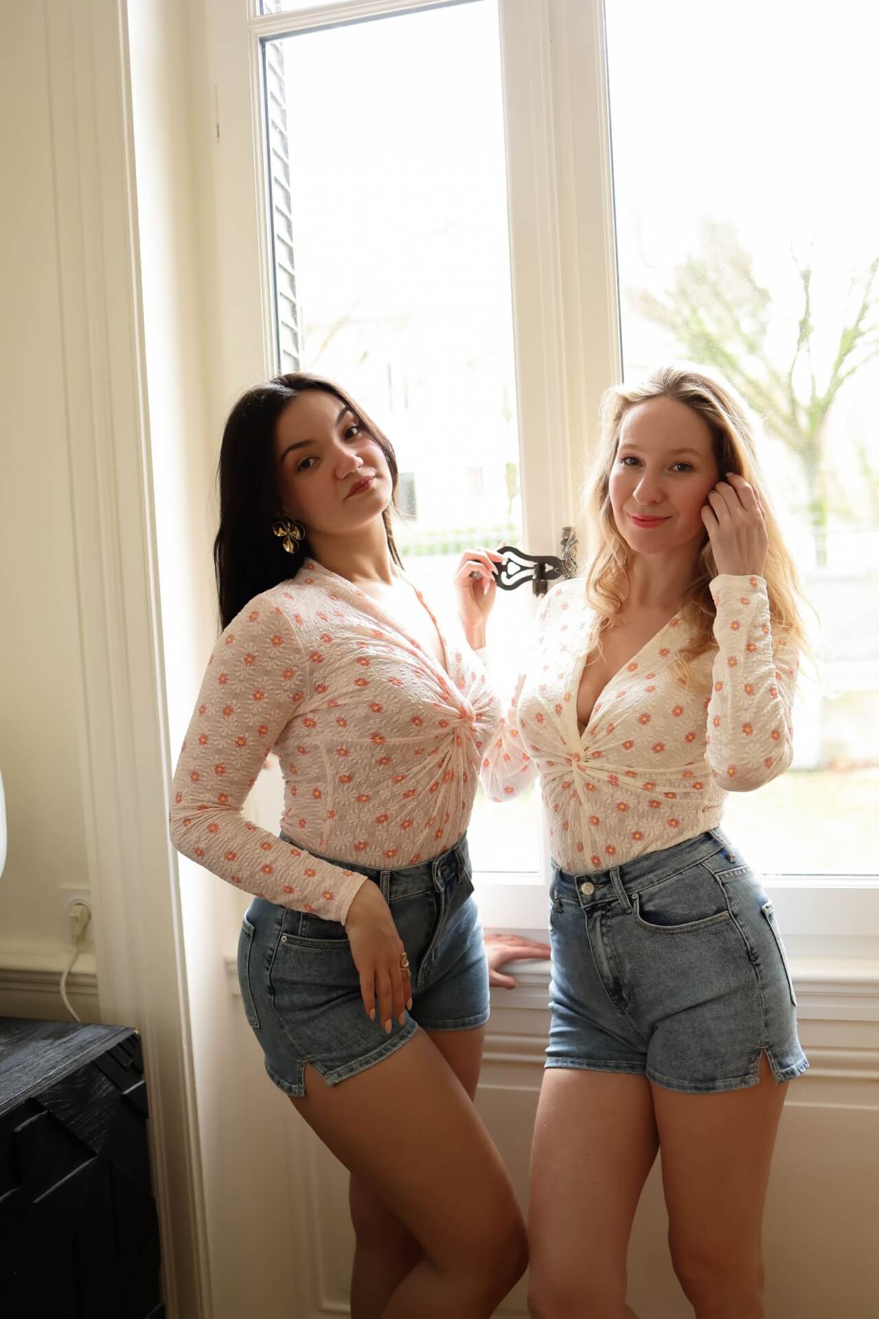 Body fleuri rose pâle ou crème – Image 8