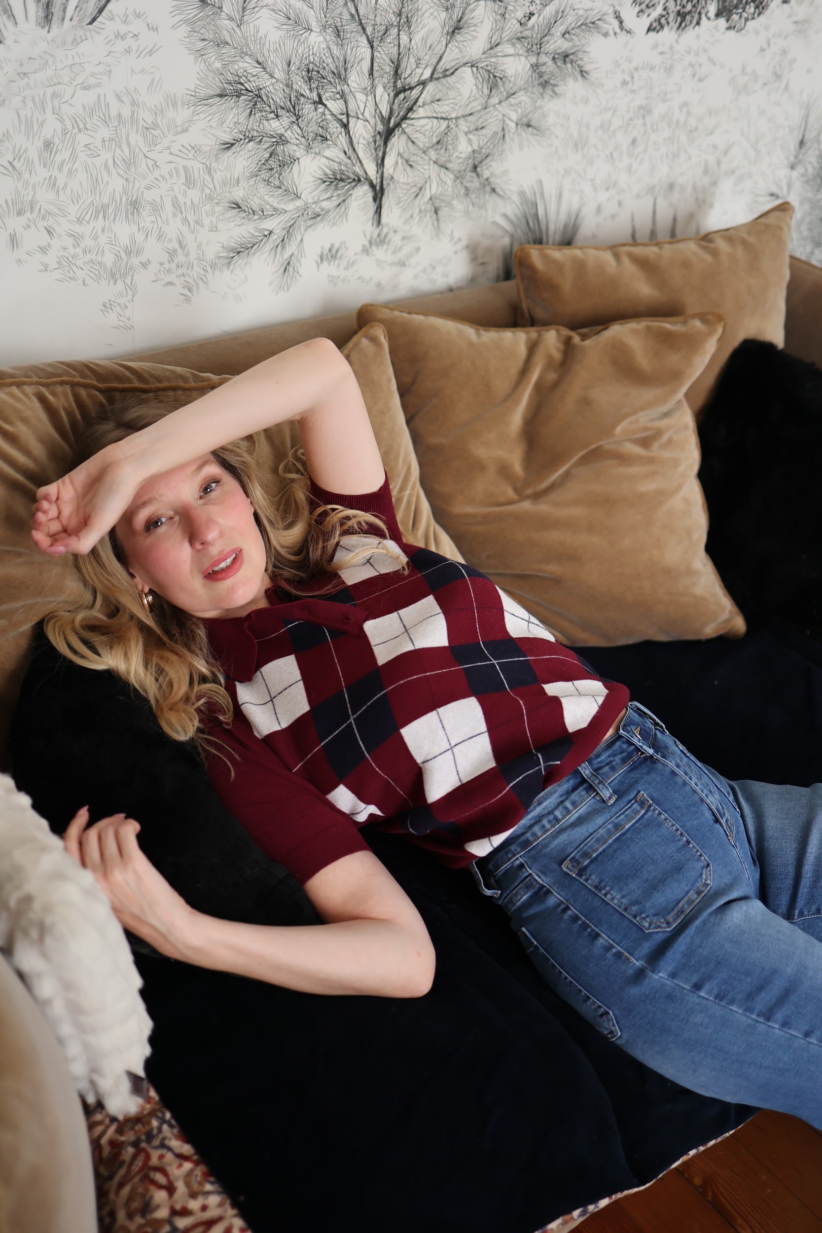 Jean flare bleu brut et gris – Image 9