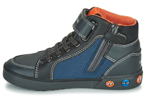 GEOX Kilwi Baskets garçon montantes zip + velcro coloris bleu combiné – Image 4