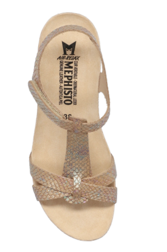 sandale à velcro femme tout cuir semelle compensée multicolore MEPHISTO LIVIANE – Image 3