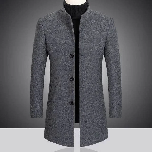 Manteau en laine col montant