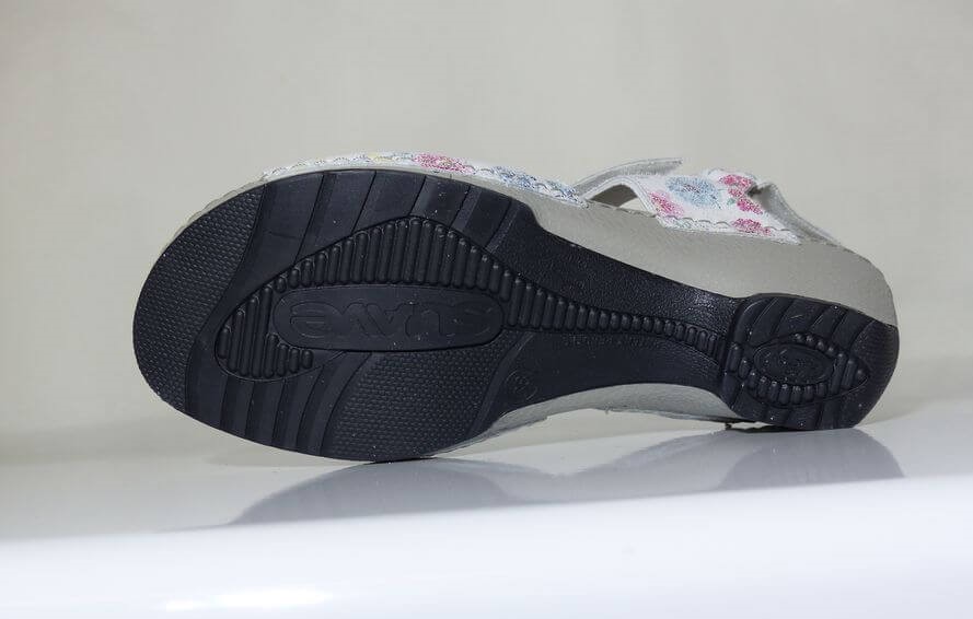 Sandale cuir femme talon compensé semelle intérieure amovible coloris rouge/liberty BOISSY – Image 7