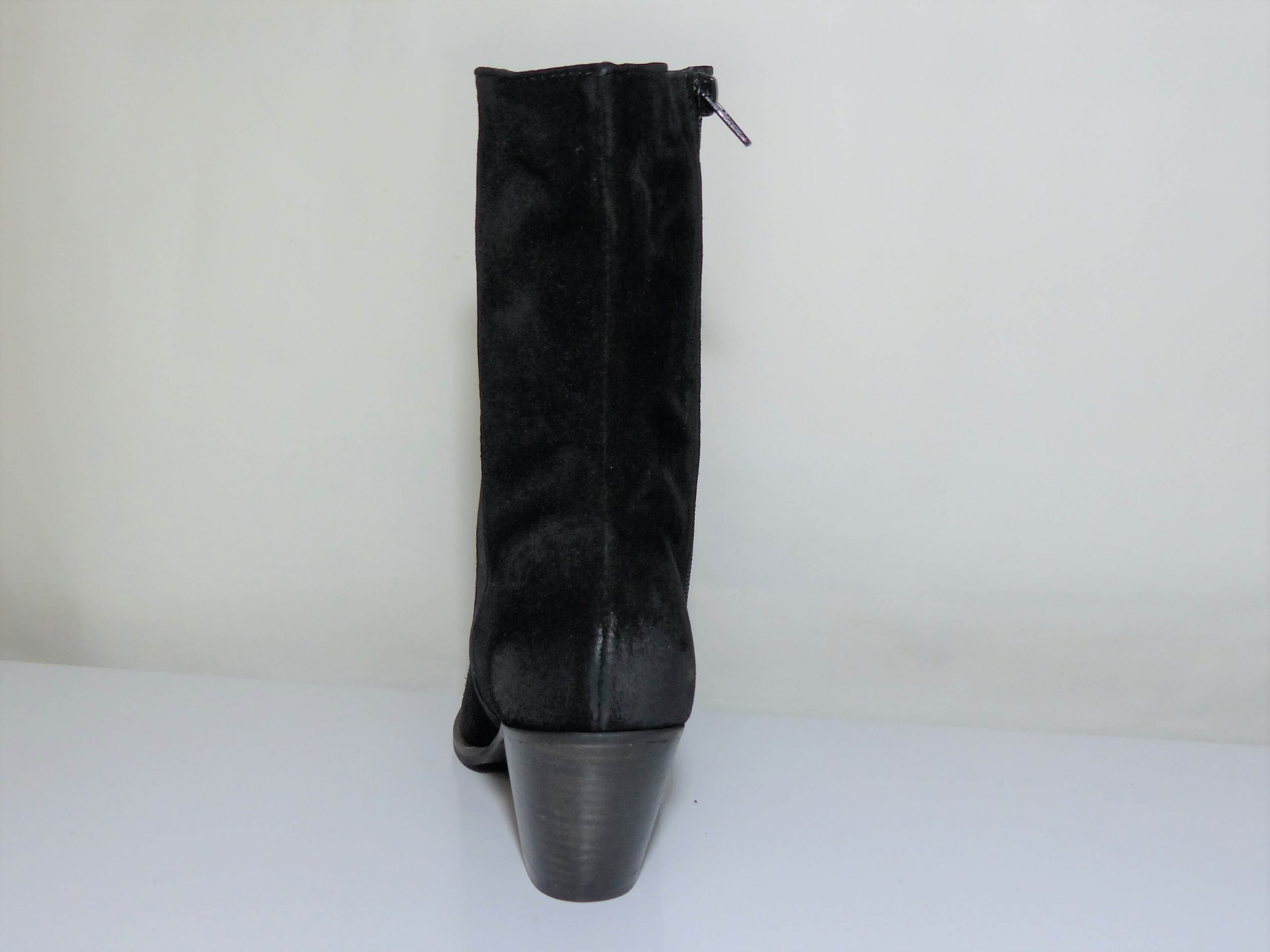 Botte femme cuir à talon fermeture éclair WSTYLE coloris noir/argent – Image 4