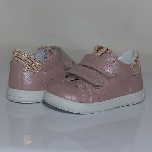 Tennis bébé / fille BOPY à velcros coloris rose