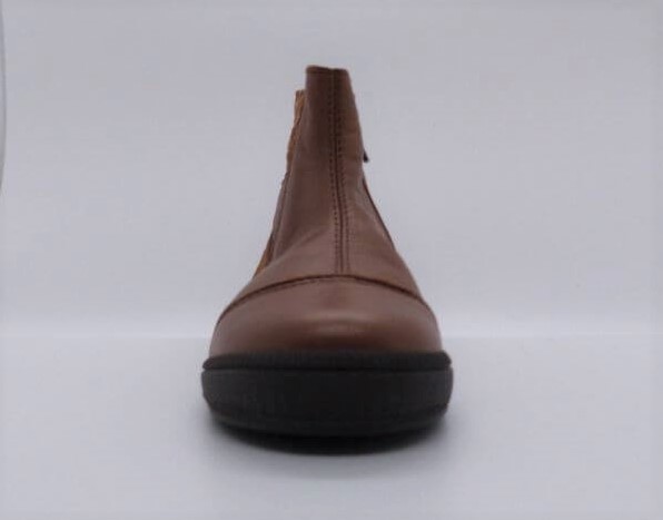 Bottines fillette Forme Chelsea élastiqué côté extérieur Fermeture zip BOPY Sona couleur caramel – Image 5