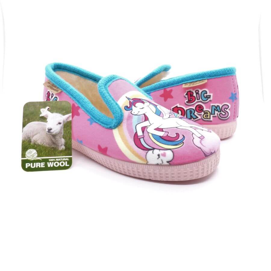 Pantoufles fillettes LA MAISON DE L’ESPADRILLE motif Licorne