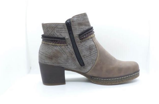 Bottines femme talon carré coloris marron multi doublure chaude RIEKER 59098-64 – Image 3