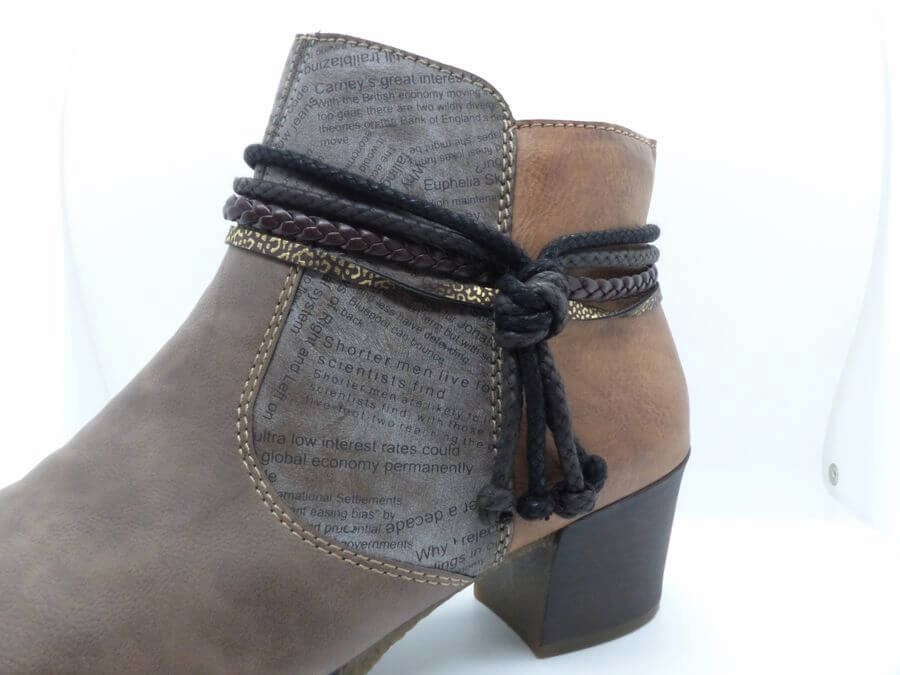 Bottines femme talon carré coloris marron multi doublure chaude RIEKER 59098-64 – Image 4