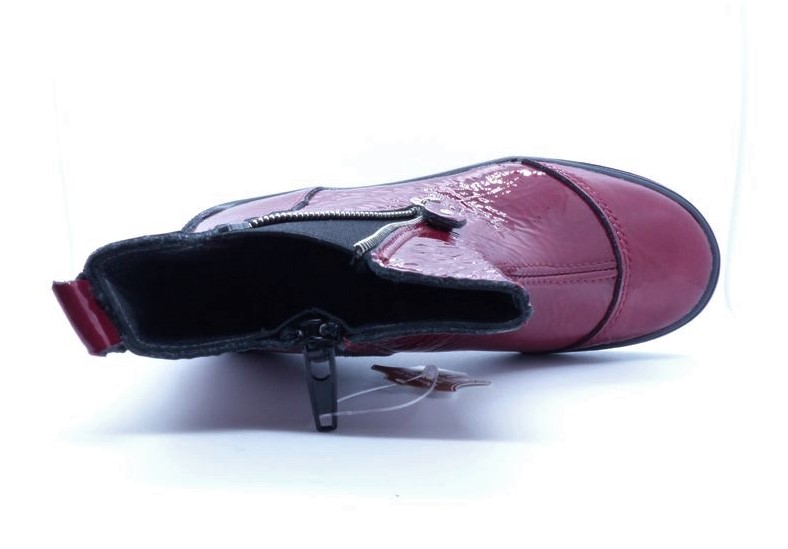 Bottine fillette élastiquée côté Cuir vernis BOPY sazap coloris prune – Image 7