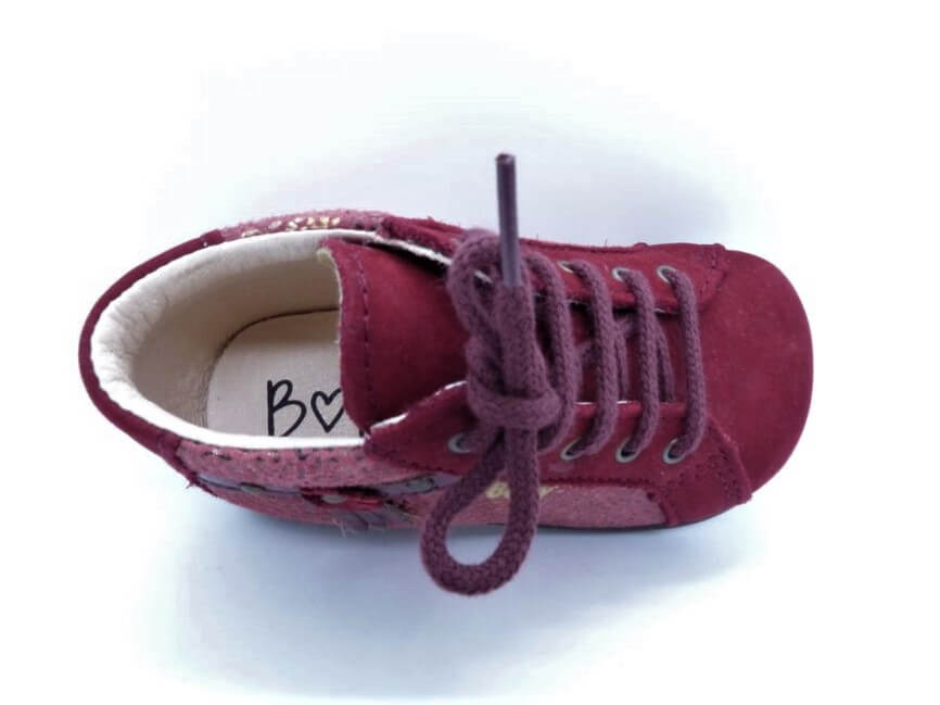 Bottillon fille Chaussures montantes à lacet ZOLIRA BOPY coloris rouge / reflets dorés – Image 6