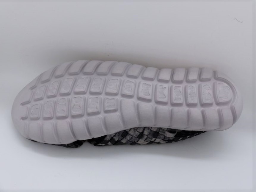 Chaussure sandale ouverte femme, tressée élastiquée semelle plate coloris gris ROCK SPRING – Image 5