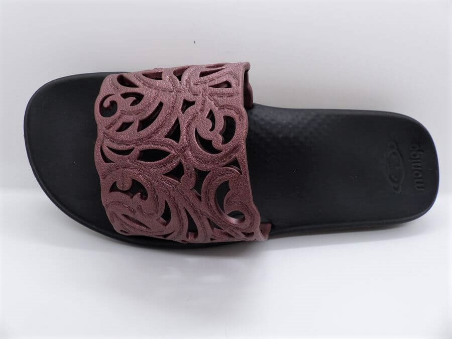 Mules femme Semelle ergonomique en EVA Talon compensé 3 coloris blanc rose ou bordeaux MONIGA BY MONOBO – Image 3