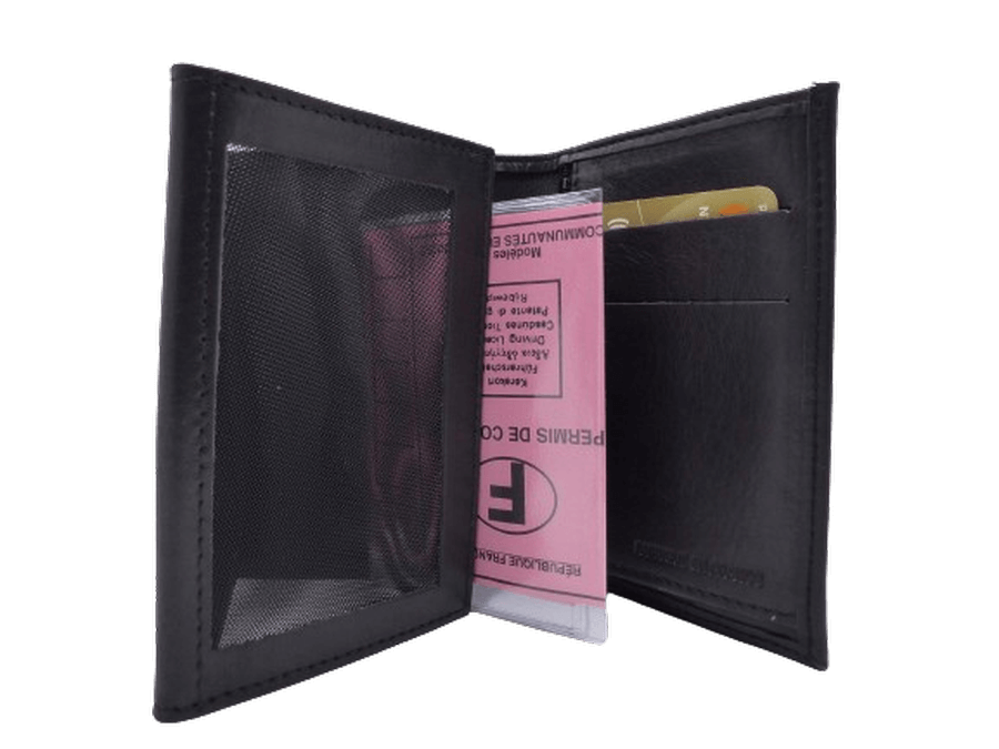 Portefeuille Homme en Cuir Vachette Souple deux volets libres CALVI MILLAU Noir – Image 2