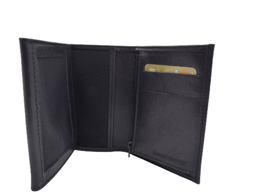 Portefeuille Homme en Cuir Vachette Souple deux volets libres CALVI MILLAU Noir – Image 3