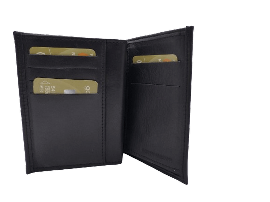 Portefeuille Homme en Cuir Vachette Souple deux volets libres CALVI MILLAU Noir – Image 4