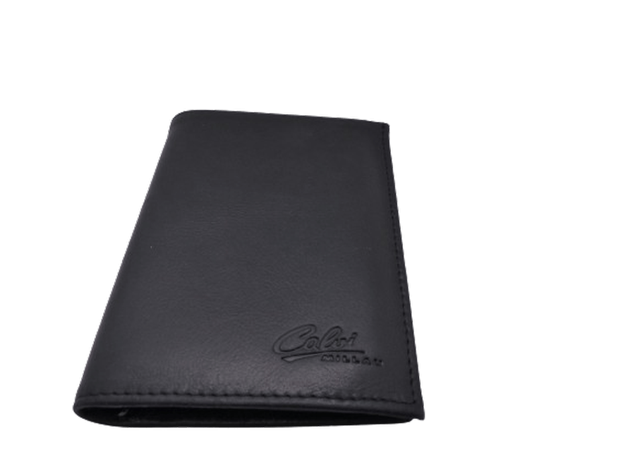 Portefeuille Homme en Cuir Vachette Souple deux volets libres CALVI MILLAU Noir