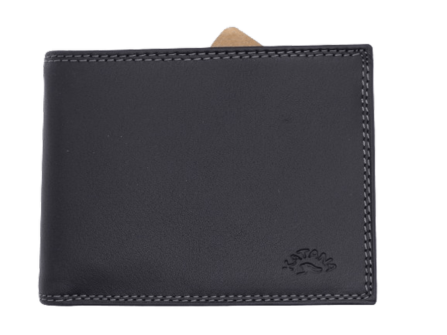 Portefeuille Italien Homme en Cuir Vachette Un volet libre KATANA Noir