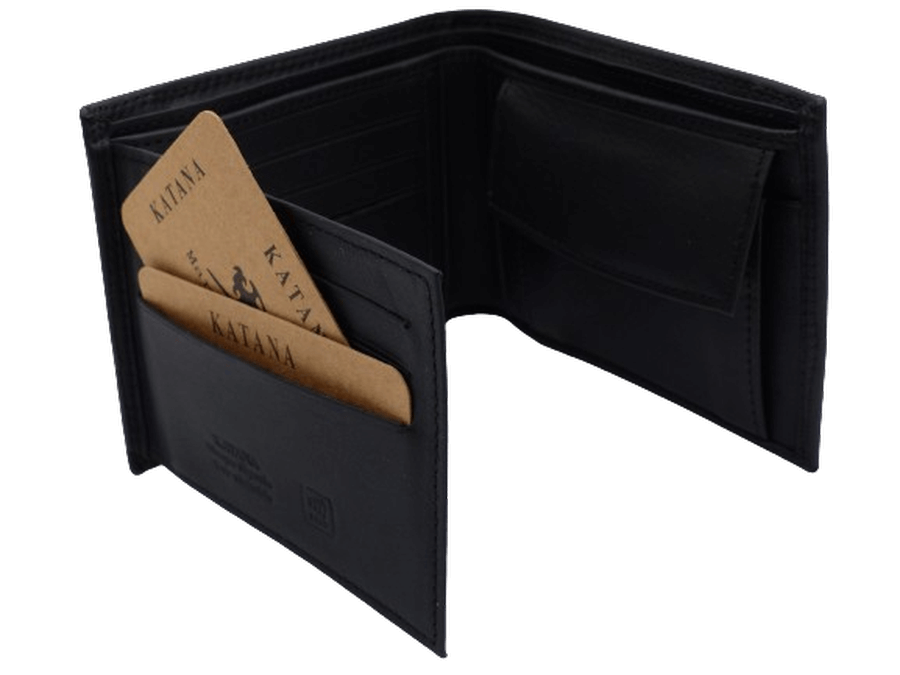 Portefeuille Italien Homme en Cuir Vachette Un volet libre KATANA Noir – Image 2