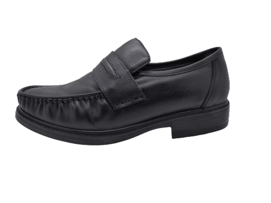 Mocassin cuir lisse Souple homme Doublure cuir Talon décroché Voûte plantaire ARIMA Sovie coloris noir – Image 2