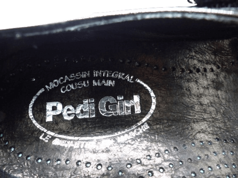 Chaussure femme talon compensé cuir doublure cuir bride velcro cousue main PEDI GIRL noir vernis noir – Image 8