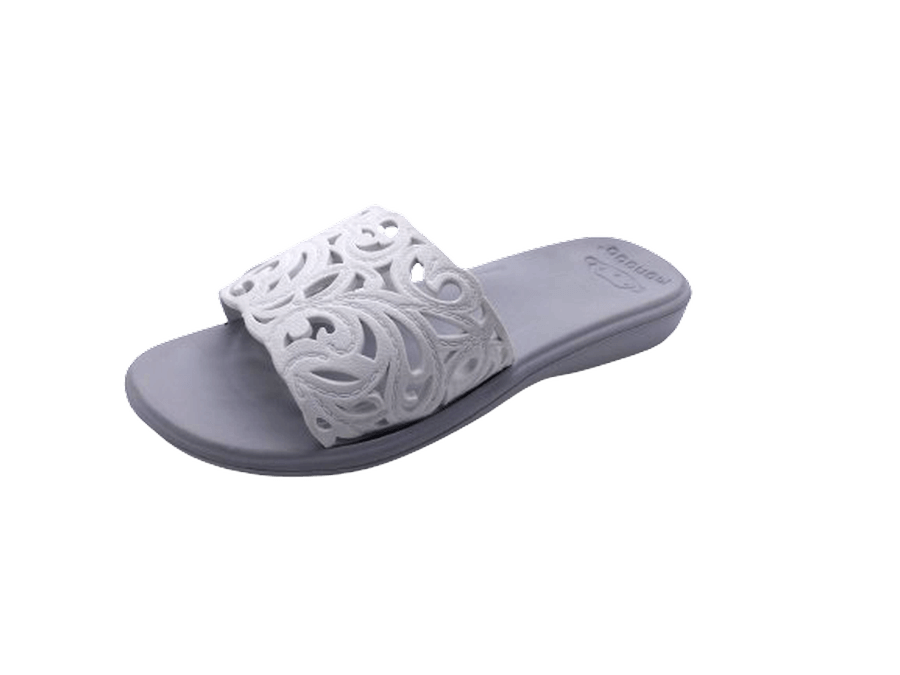 Mules femme Semelle ergonomique en EVA Talon compensé 3 coloris blanc rose ou bordeaux MONIGA BY MONOBO