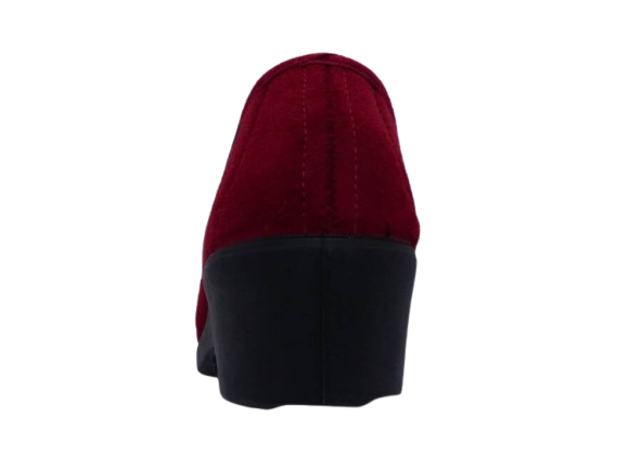 Chaussons à talon compensé Elastiqué côtés SEMELFLEX JOY coloris bordeaux – Image 5