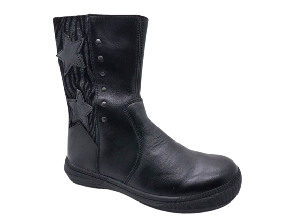 Bottine fillette Fermeture éclair Cuir doublure chaude BOPY stola coloris noir