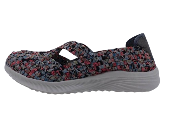 Chaussure femme Ballerine élastique extensible Bride croisée Semelle compensée ROCK SPRING XERA Coloris bleu dur, bleu pale, gris – Image 9