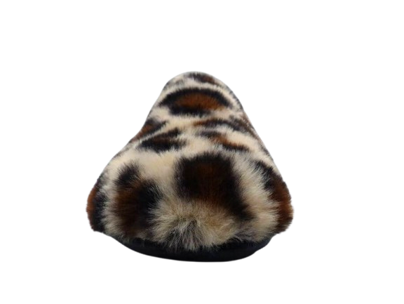 Mules femme fourrure imprimé léopard Chaussons dame chaud Semelle élastomère talon deux cm LA MAISON DE L’ESPADRILLE Coloris beige – Image 5