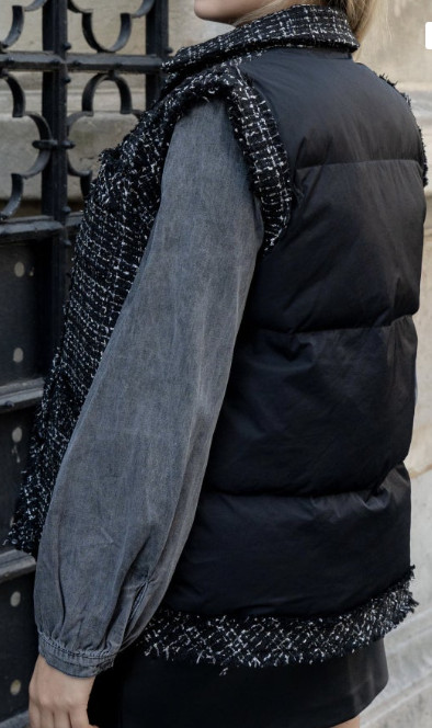 VESTE SANS MANCHES BI-MATIERE – Image 2
