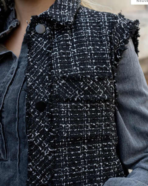 VESTE SANS MANCHES BI-MATIERE – Image 3