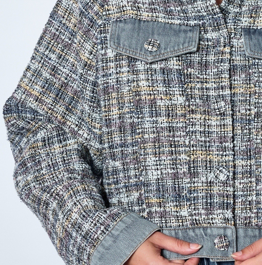 VESTE COURTE BI-MATIERE – Image 3