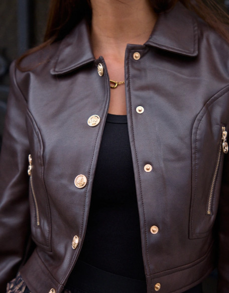 VESTE COURTE SIMILI CUIR – Image 3