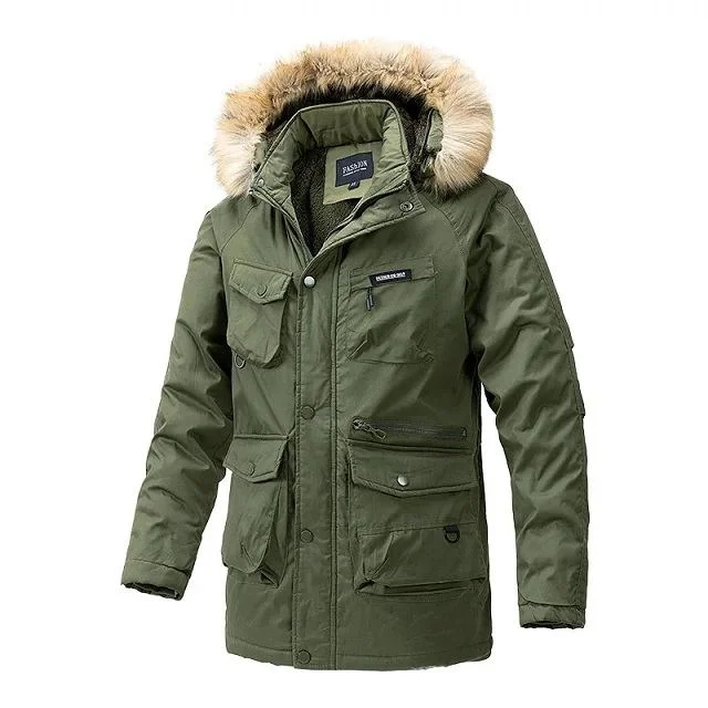 Parka à capuche multi-poches