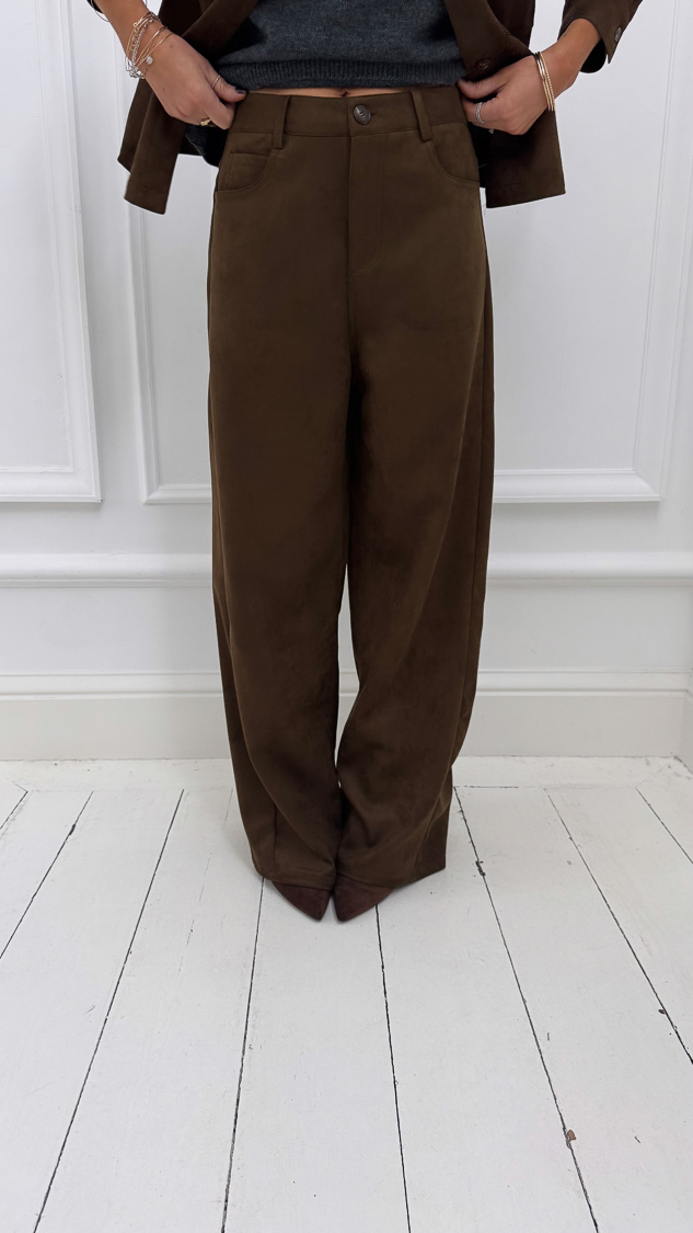 Pantalon suédine chocolat – Image 3