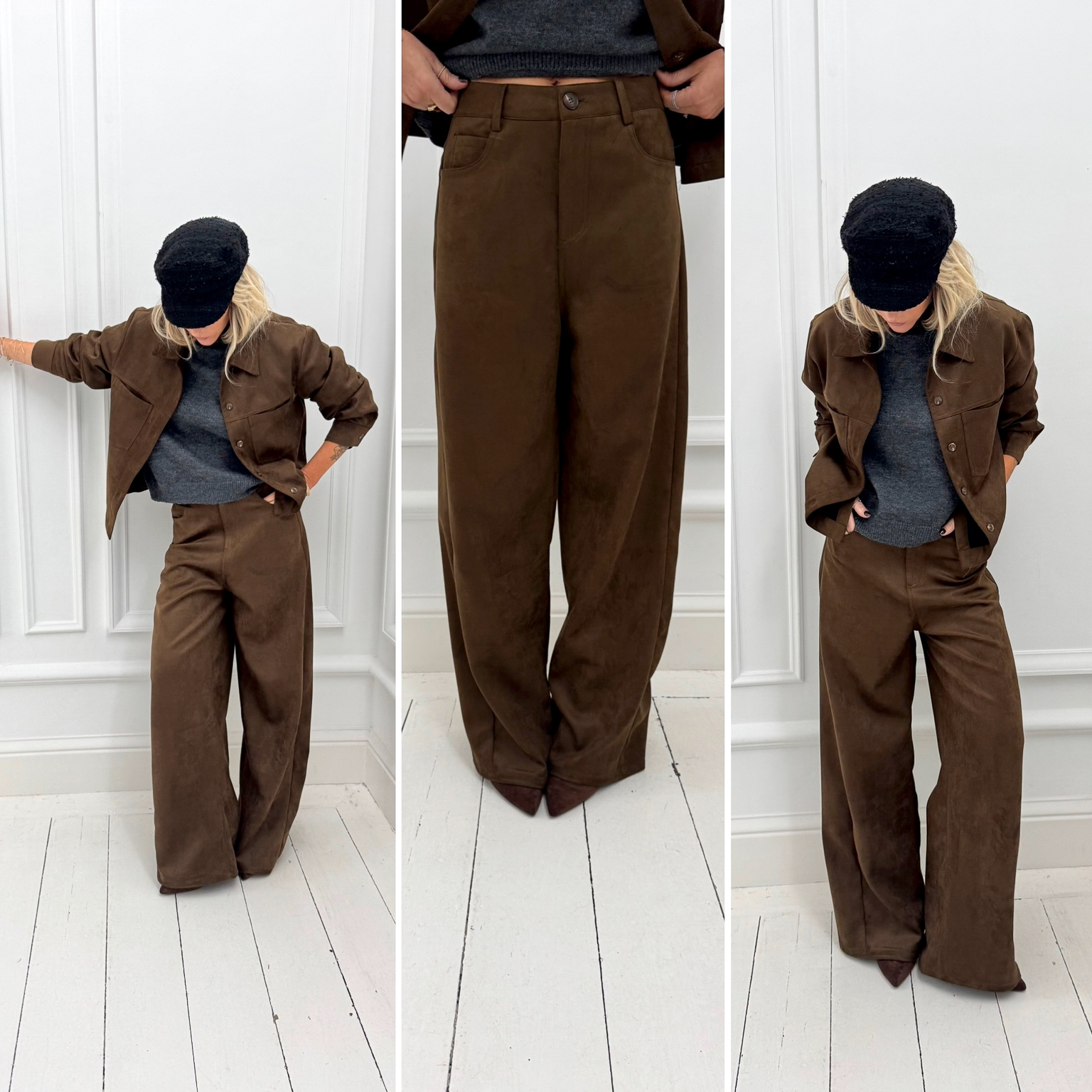 Pantalon suédine chocolat